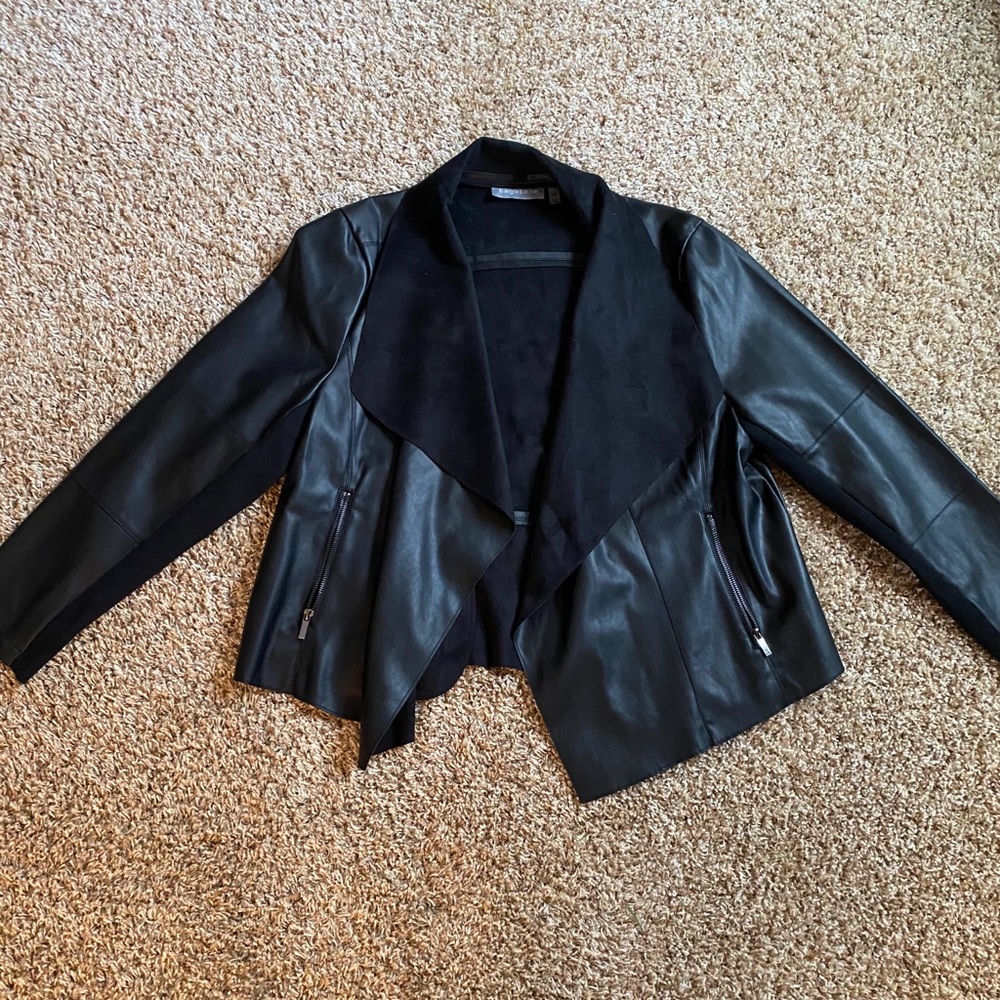 Black Faux Leather Jacket Size 2X